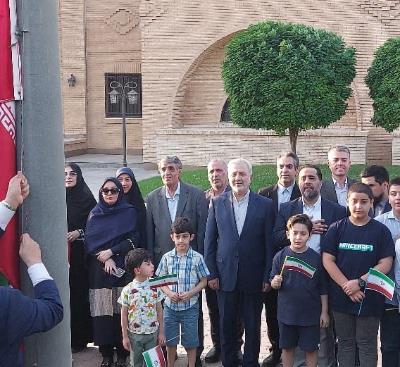 برگزاری مراسم اهتزاز و ادای احترام به پرچم مقدس جمهوری اسلامی ایران در سفارت کشورمان در ریاض